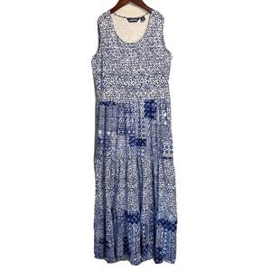 Lands End Women’s Slip On Maxi Dress Sleeveless Floral Paisley All‎ Over Small